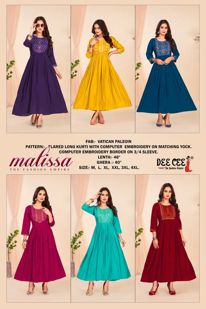 Malissa By Deecee Designer Flared Long Kurtis Wholesale Shop in Surat